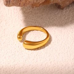 18K Gold-Plated Rounded-End Open Ring