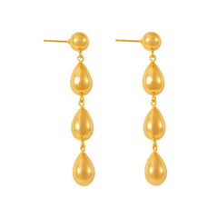 18K Gold-Plated Triple Teardrop Earrings