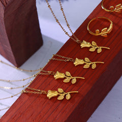 Rose Detail Necklace or Ring