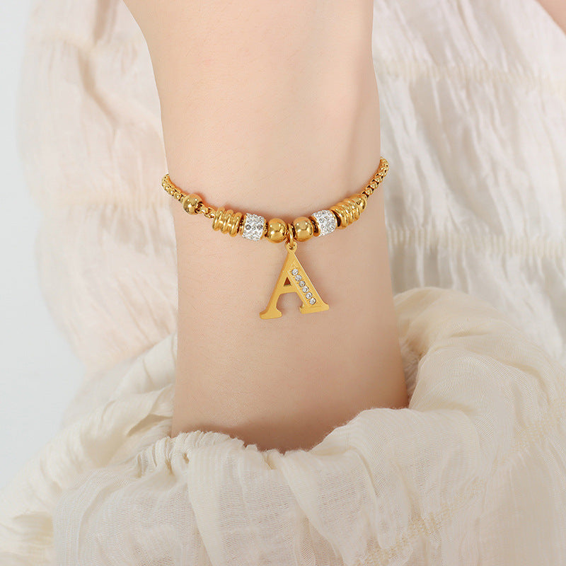 18K Gold-Plated Initial Charm Bracelet