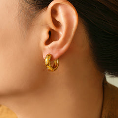 Starburst-Accent Hoop Earrings