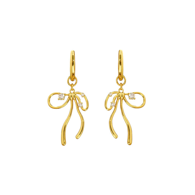 Marielle Dainty Pavé Bow Stud Earrings