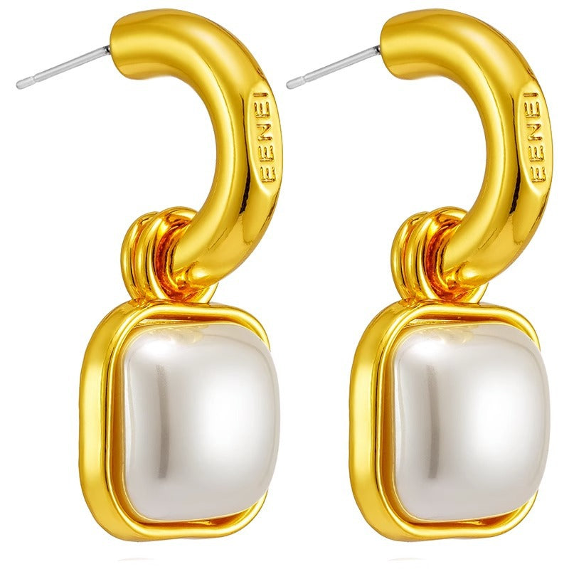 Daphne Pearl Square Drop Earrings
