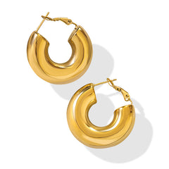 Polished Rounded Hoop Earrings