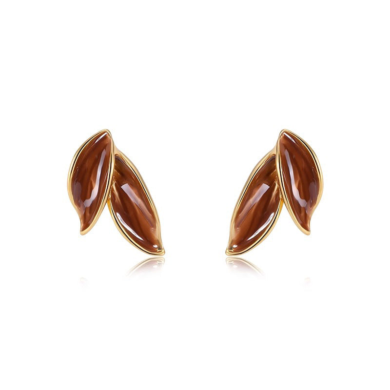 Nadine Vintage-Inspired Maple Leaf Stud Earrings