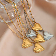 18K Gold-Plated Heart Necklace or Drop Earrings