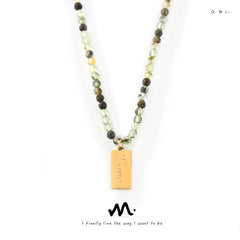 Peridot Bead Plaque Pendant Necklace