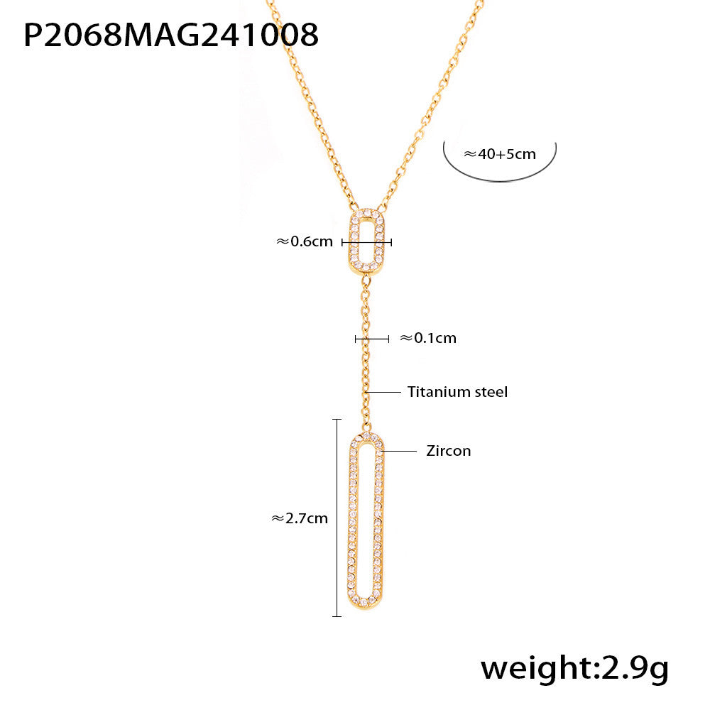 18K Gold-Plated Rectangle Pendant or Flat Chain Necklace