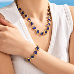 Color Glass Four-Petal Flower Jewelry