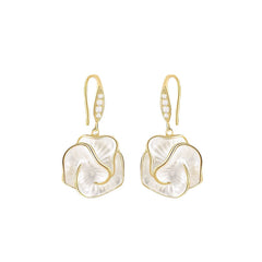 Nicolette Vintage-Inspired Camellia Huggie Earrings