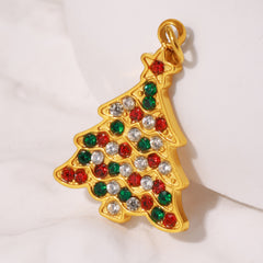 Cubic Zirconia Christmas Charm Pendant