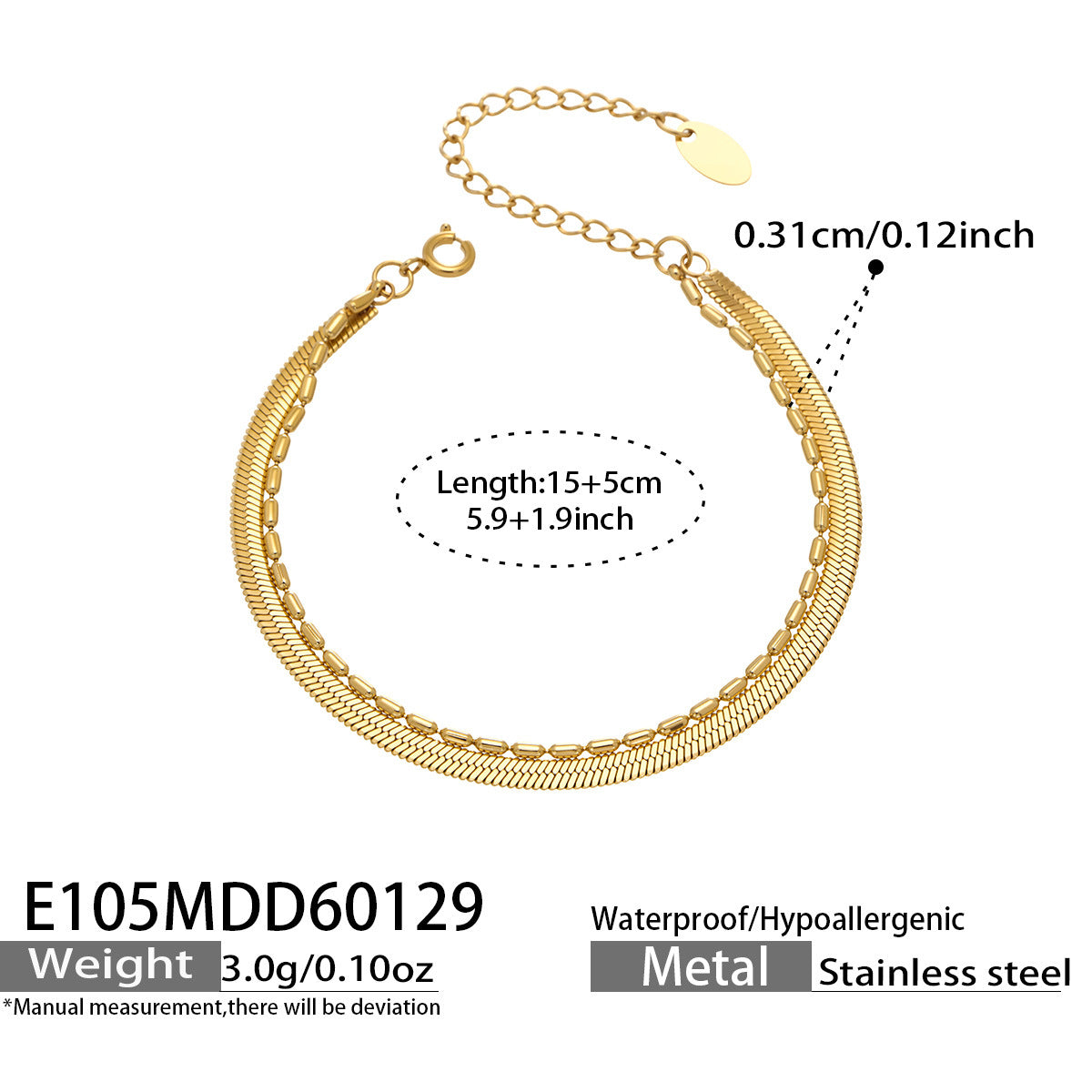Mixed Chain Double-Layer Bracelet