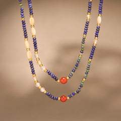 Natural Lapis Beaded Necklace