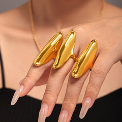 Elongated Sculptural Open Ring