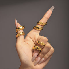 18K Gold-Plated Sculptural S-Curve Ring