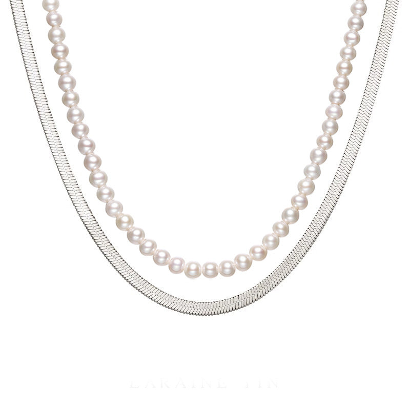 Nadine Pearl Snake Layered Necklace