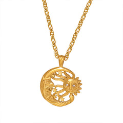 Celestial Openwork Pendant Necklace