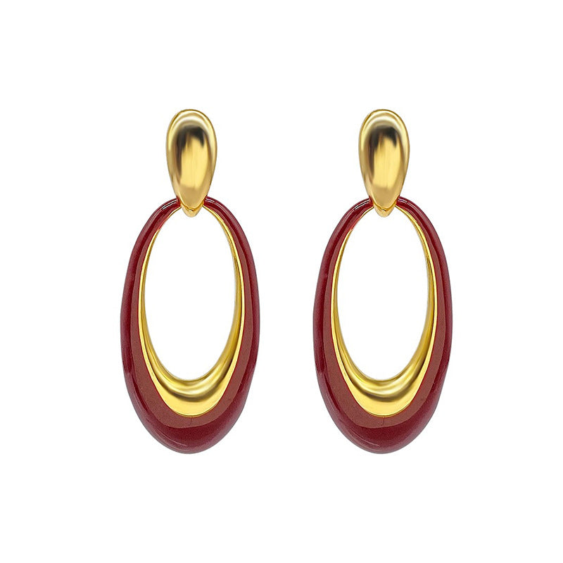 Marielle Statement Enamel Oval Stud Earrings