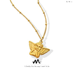 Winged Angel Pendant Necklace