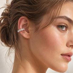 Cubic Zirconia Rounded Ear Cuff - Single