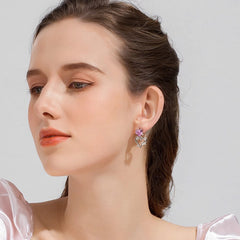 Camille Dainty Pavé Heart Stud Earrings