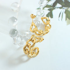 18K Gold-Plated & Rose Gold-Tone Twisted Hoops