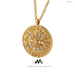 18K Gold-Plated Zodiac Medallion Necklace