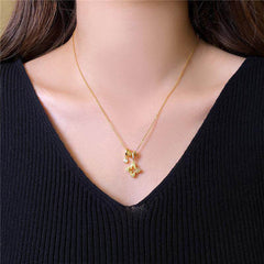 Nadine Openwork Pavé Clover Necklace