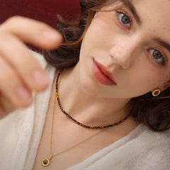 Camille Tiger-Eye Snake Layered Necklace