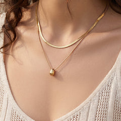 Layered Teardrop Pendant Necklace