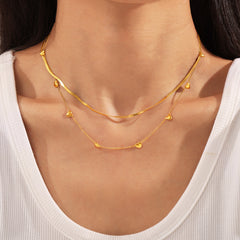 Gold-Tone Mini Heart Chain Necklace