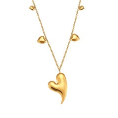 18K Gold-Plated Long Heart Charm Necklace