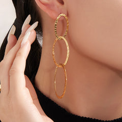 18K Gold-Plated Hammered Oval Link Jewelry