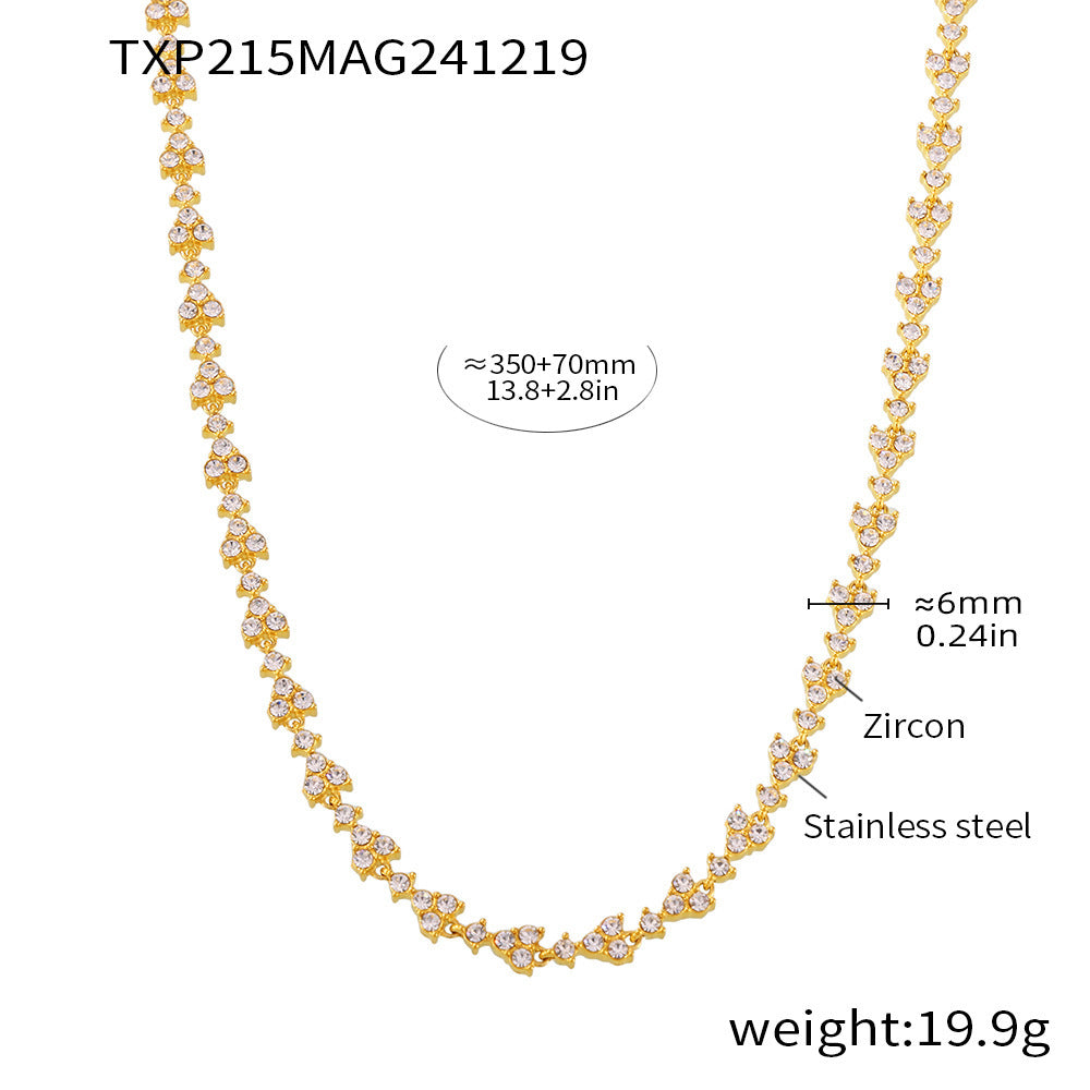 Cubic Zirconia Floral Statement Necklace