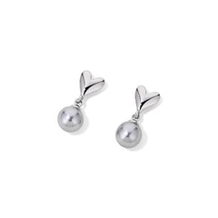 Daphne Minimalist Pearl Heart Stud Earrings