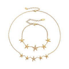 18K Gold-Plated Starfish Necklace, Bracelet, Earrings or Ring