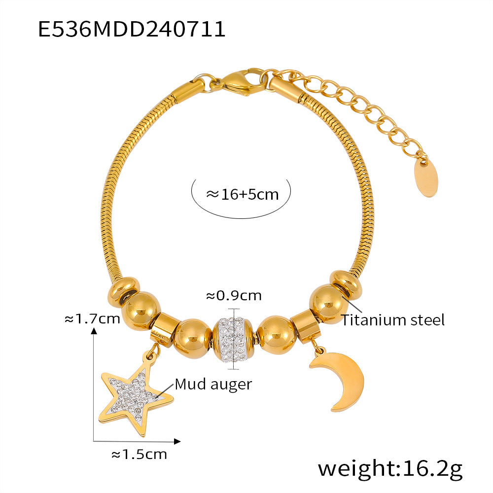 Celestial Charm Snake Chain Bracelet