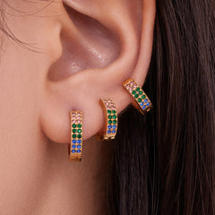 U-Shaped Cubic Zirconia Hoop Earrings