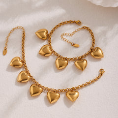 Heart Charm Bracelet & Pendants