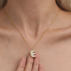 Cubic Zirconia Initial Pendant Necklace