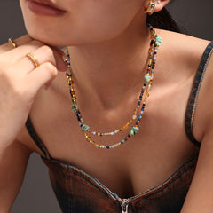 Colorful Natural Stone Pendant Necklace Collection