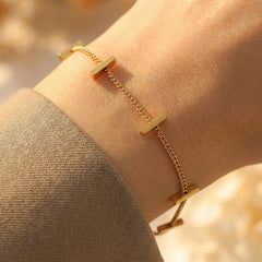 18K Gold-Plated Bar Link Bracelet