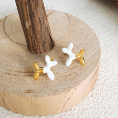 Enamel Balloon-Dog Stud Earrings