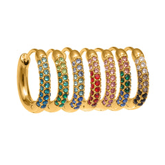 18K Gold-Plated Cubic Zirconia Huggie Earrings