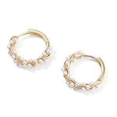 Marielle Dainty Pearl Twisted Stud Earrings