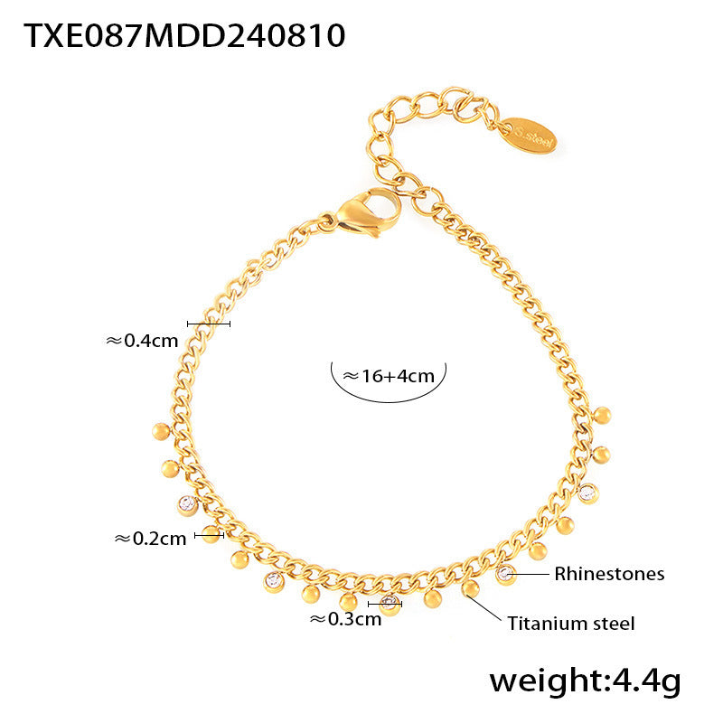18K Gold-Plated Beaded Fringe Necklace or Bracelet