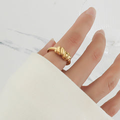 18K Gold-Plated Twisted Sculptural Ring