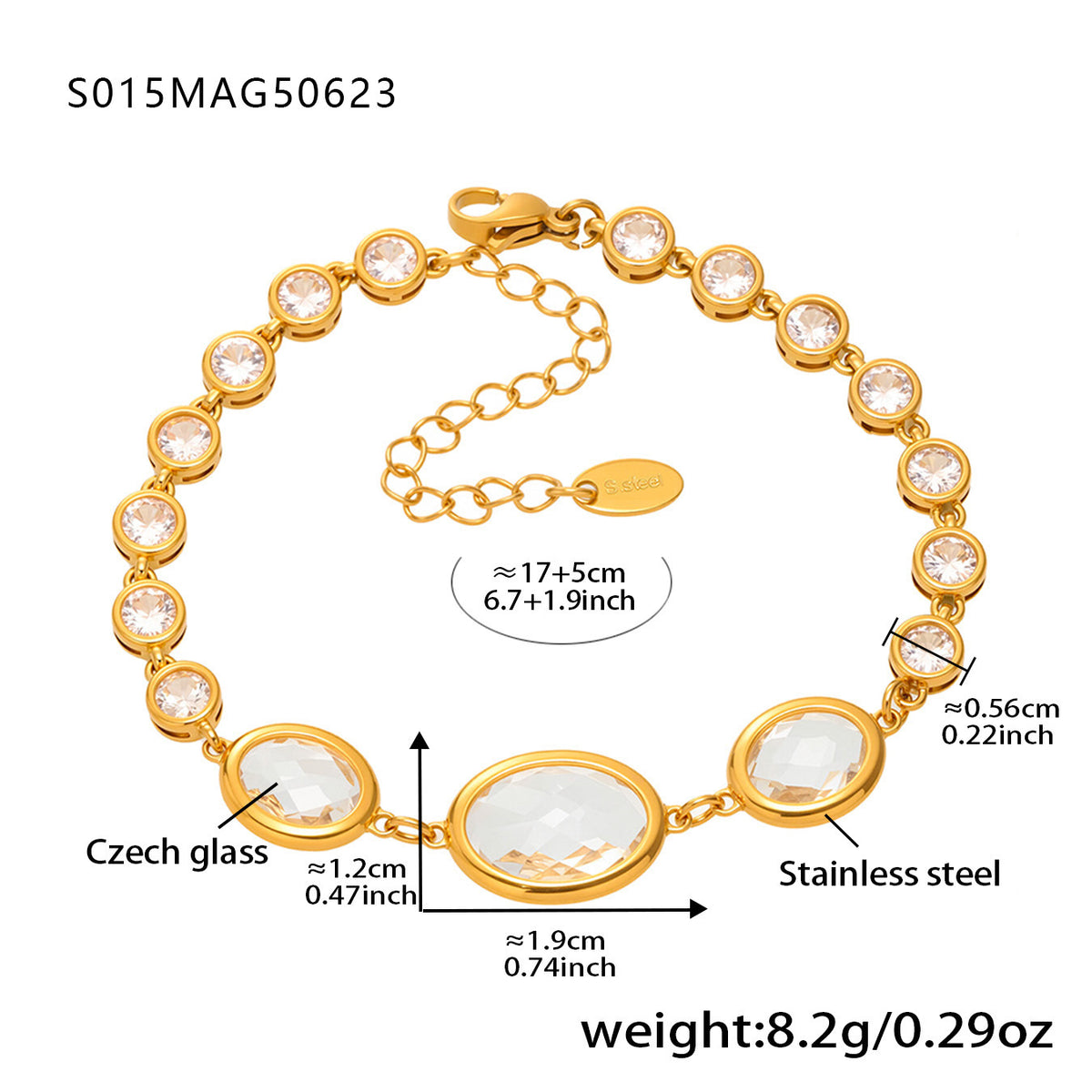 Faceted Stone Accent Anklet