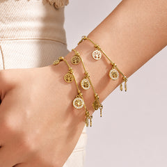 Cubic Zirconia Tree of Life Charm Bracelet