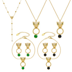 Leopard Head Stone Necklace, Bracelet or Earrings